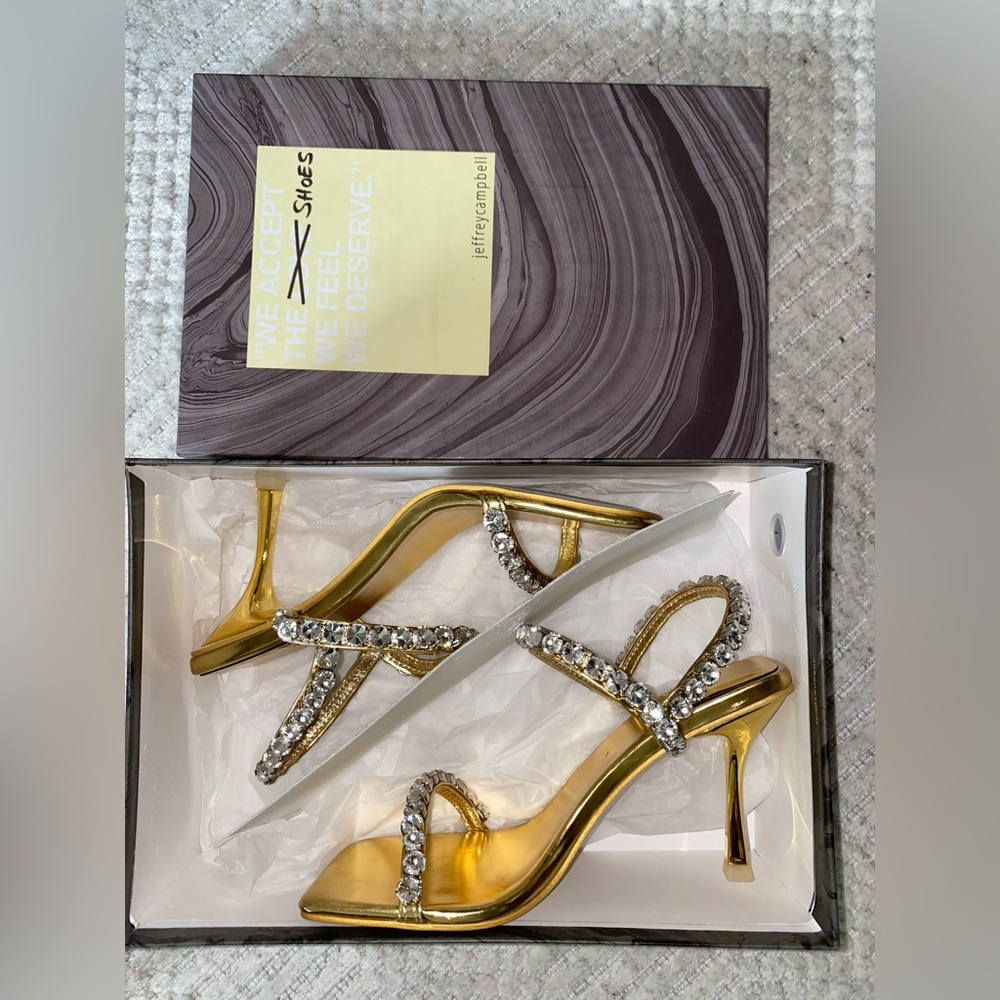 JEFFREY CAMPBELL SAINTS SANDAL GOLD - Picture 4 of 4